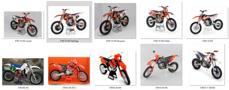 motos vertes miniatures / maquettes