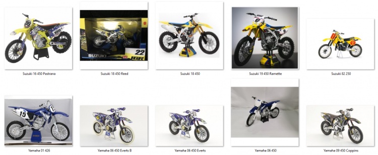 motos vertes miniatures / maquettes